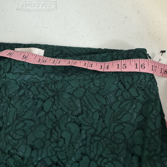 Rachel Parcell Botanica Lace Pants Women's 12 Green Scallop Hem Lined Romantic - Picture 12 of 16